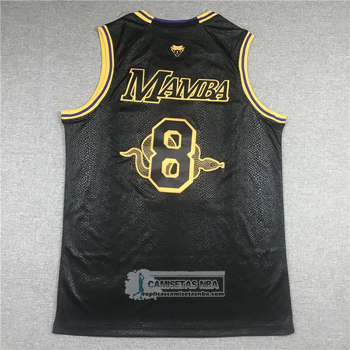 Camiseta Los Angeles Lakers Kobe Bryant NO 24 8 Black Mamba Negro